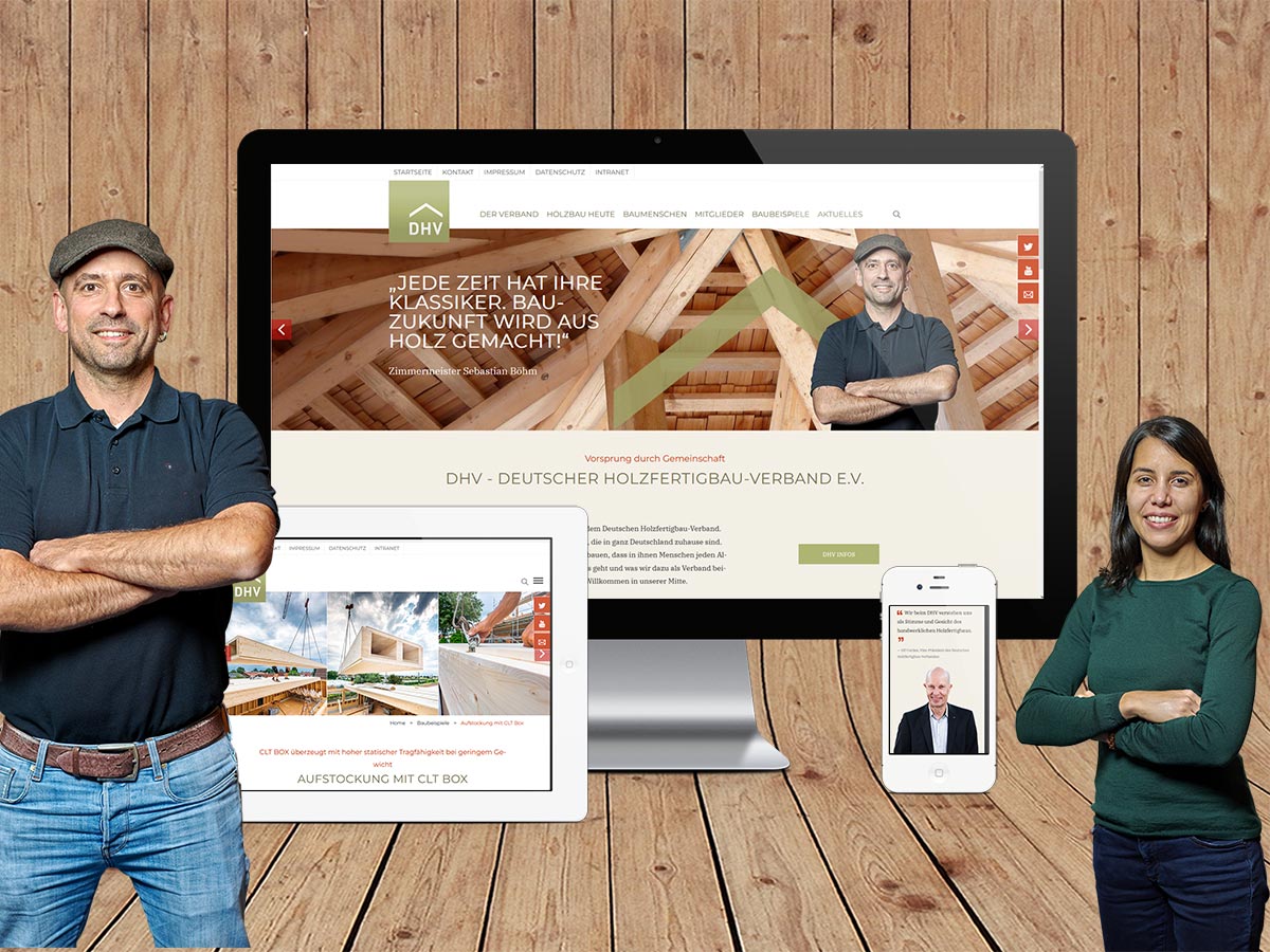 Webseite für den DHV - Deutscher Holzfertigbau Verband