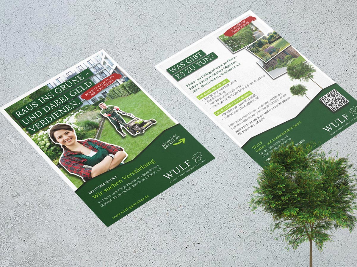 Flyer für die Wulf Gartenbau GmbH