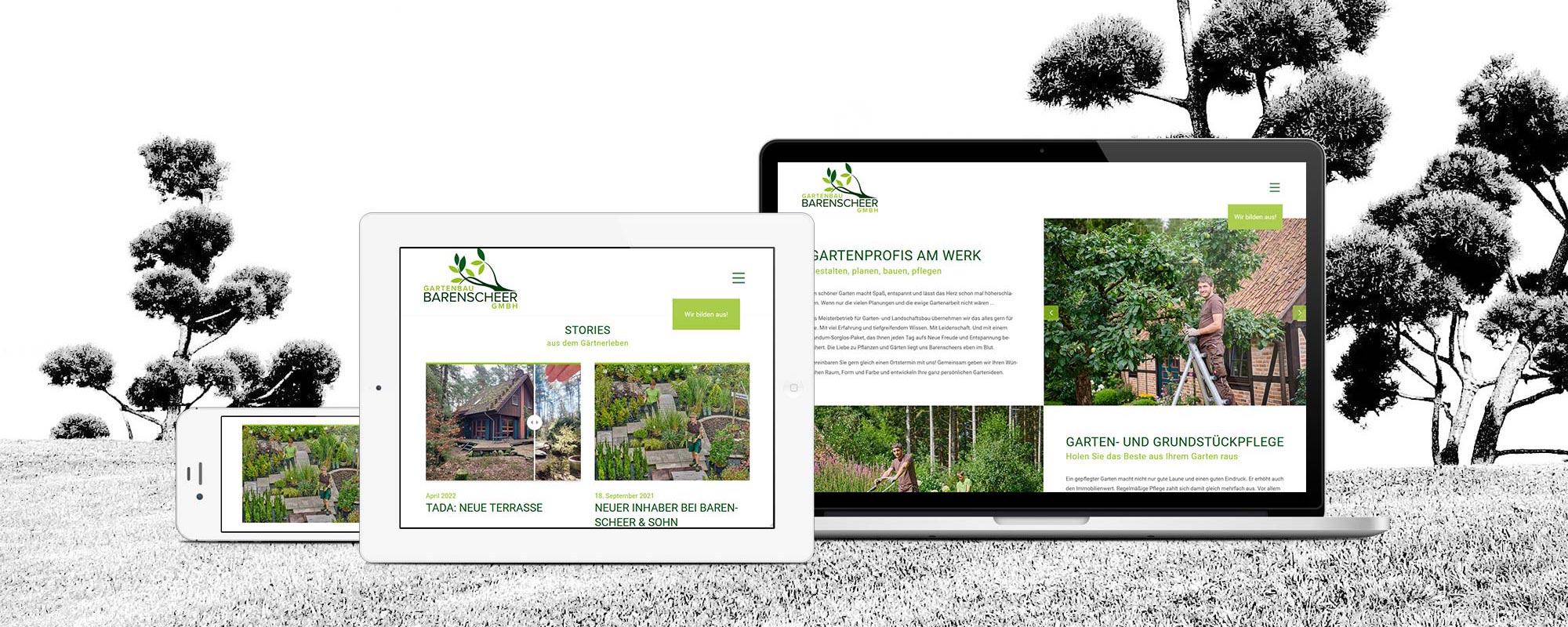 Webseite für Gartenbau Barenscheer GmbH