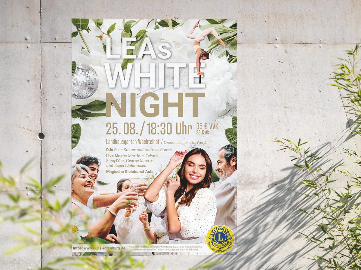 LEAs Plakate für die White Night 2023