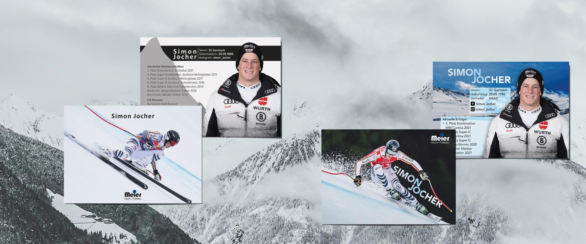 floss-design erstellt Autogrammkarten für Simon Jocher, Ski-Rennfahrer